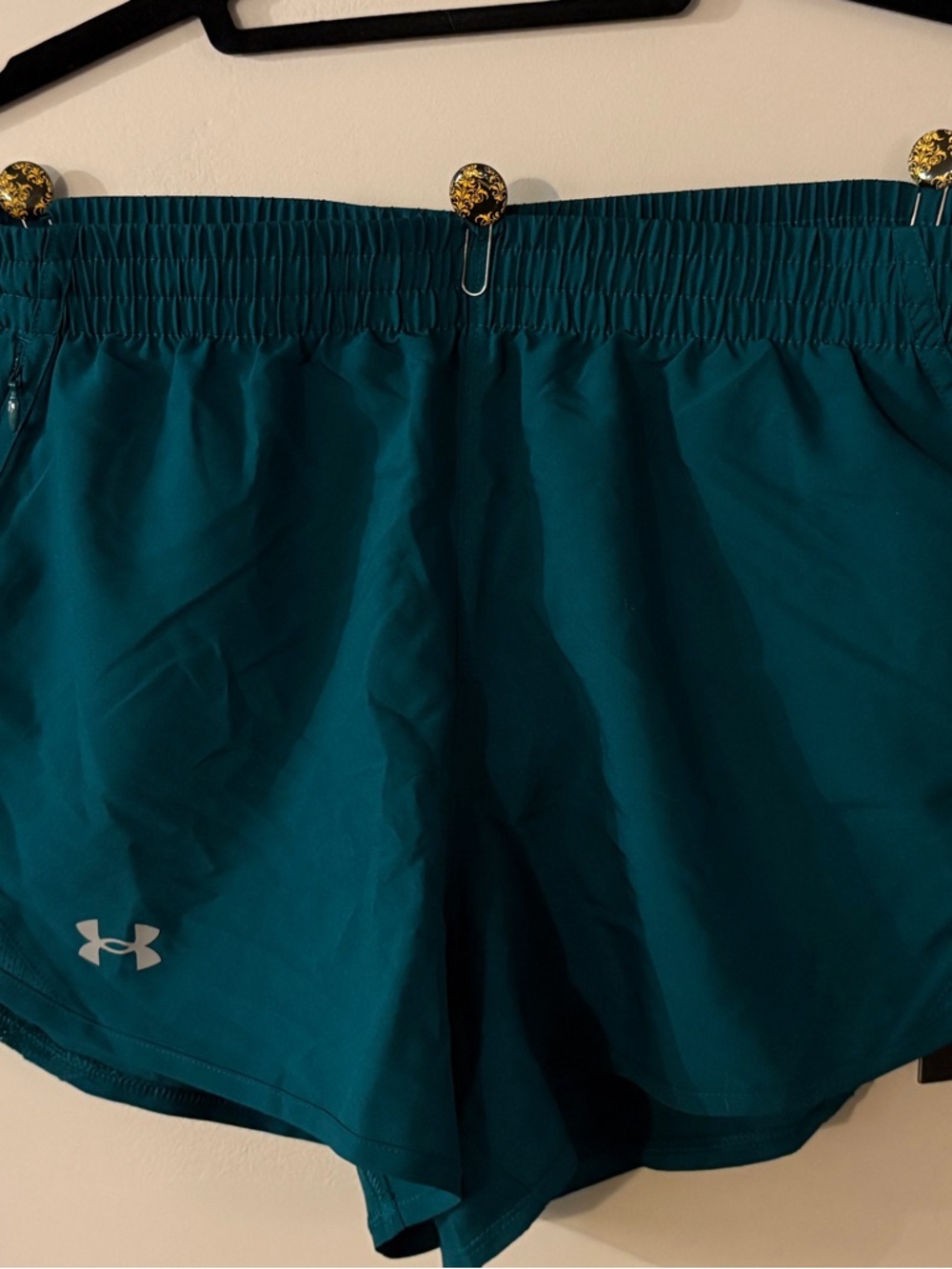 Under Armour Women’s Teal Elastic-Waist Athletic Shorts